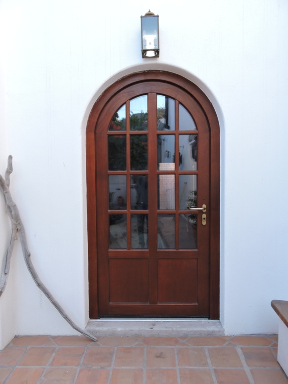 Wood frame entrance door